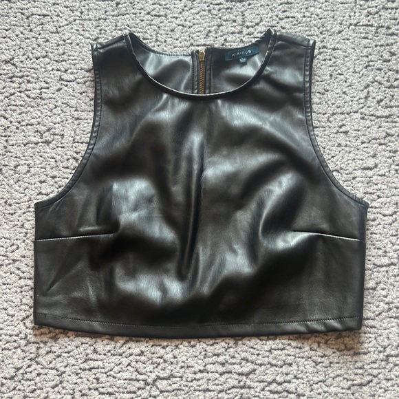 kirious Tops - KIRIOUS Black Leather Top